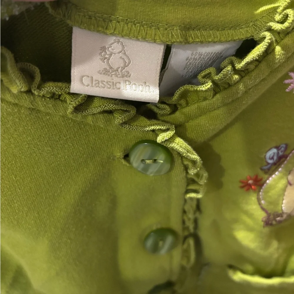 Vintage Classic Pooh Green Cardigan